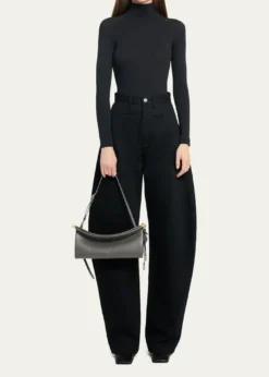 ALAIALe Click Medium Shoulder Bag in Glossy Leather