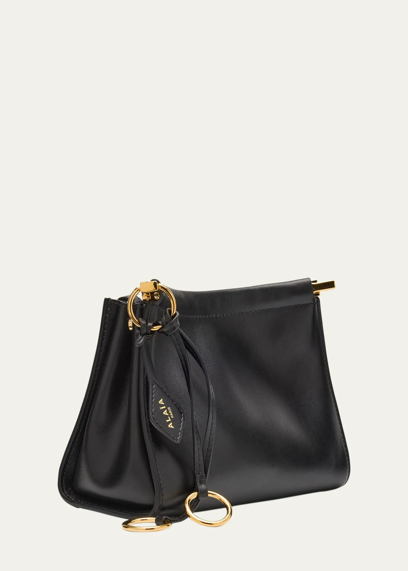 ALAIALe Click Small Square Shoulder Bag in Glossy Leather