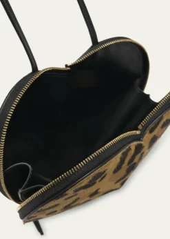 ALAIALe Coeur Crossbody Bag in Leopard Calf Hair