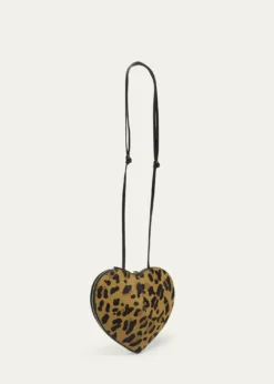 ALAIALe Coeur Crossbody Bag in Leopard Calf Hair