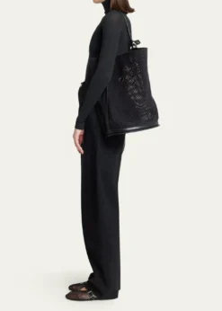 ALAIALe Hip Large Suede Mesh Bucket Bag