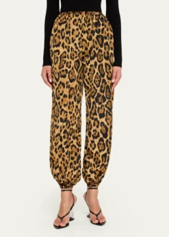 ALAIALeopard-Print Nylon Balloon Pants