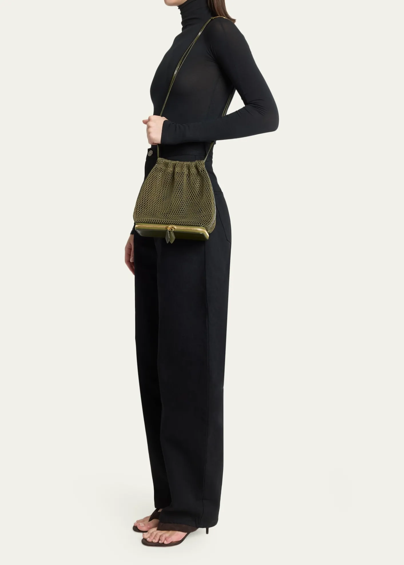 ALAIALe Pochon Fishnet Crossbody Bag