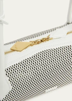 ALAIALe Teckel Medium Shoulder Bag in Fishnet Leather
