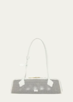 ALAIALe Teckel Medium Shoulder Bag in Fishnet Leather