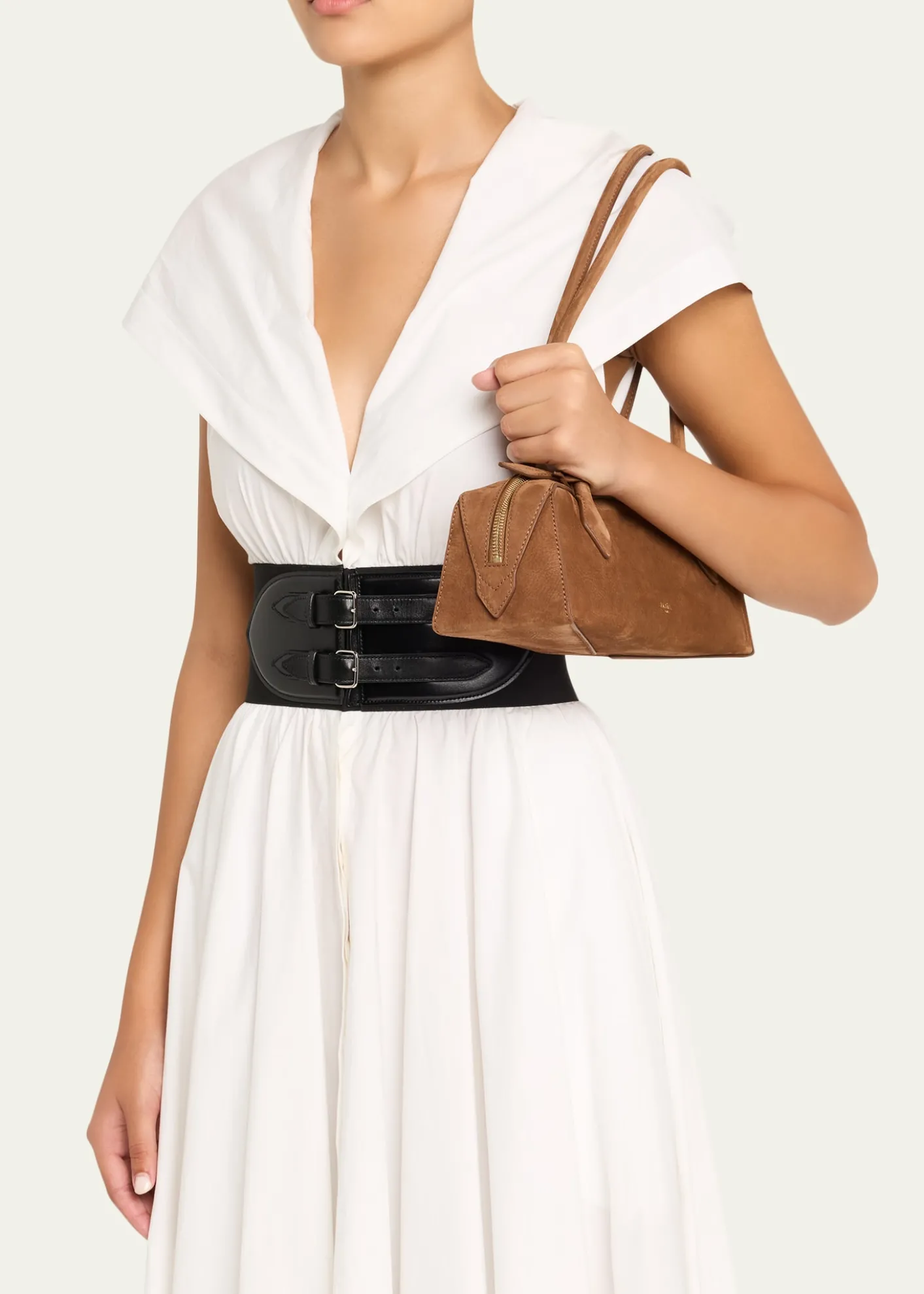 ALAIALe Teckel Medium Suede Shoulder Bag