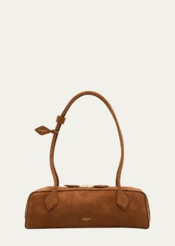ALAIALe Teckel Medium Suede Shoulder Bag