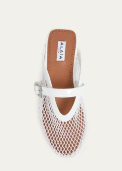ALAIAMesh Mary Jane Ballerina Mules
