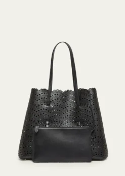 ALAIAMina 37 Large Perforated Leather Tote Bag
