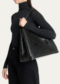 ALAIAMina 37 Large Perforated Leather Tote Bag