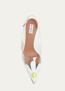 ALAIA90mm Bloom Transparent Slingback Pumps