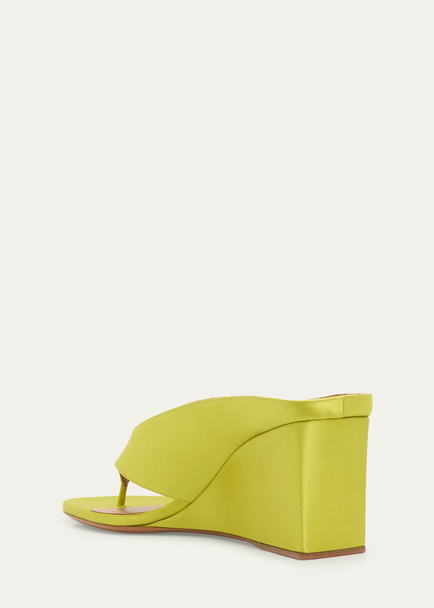 ALAIA75mm Cube Satin Thong Wedge Sandals