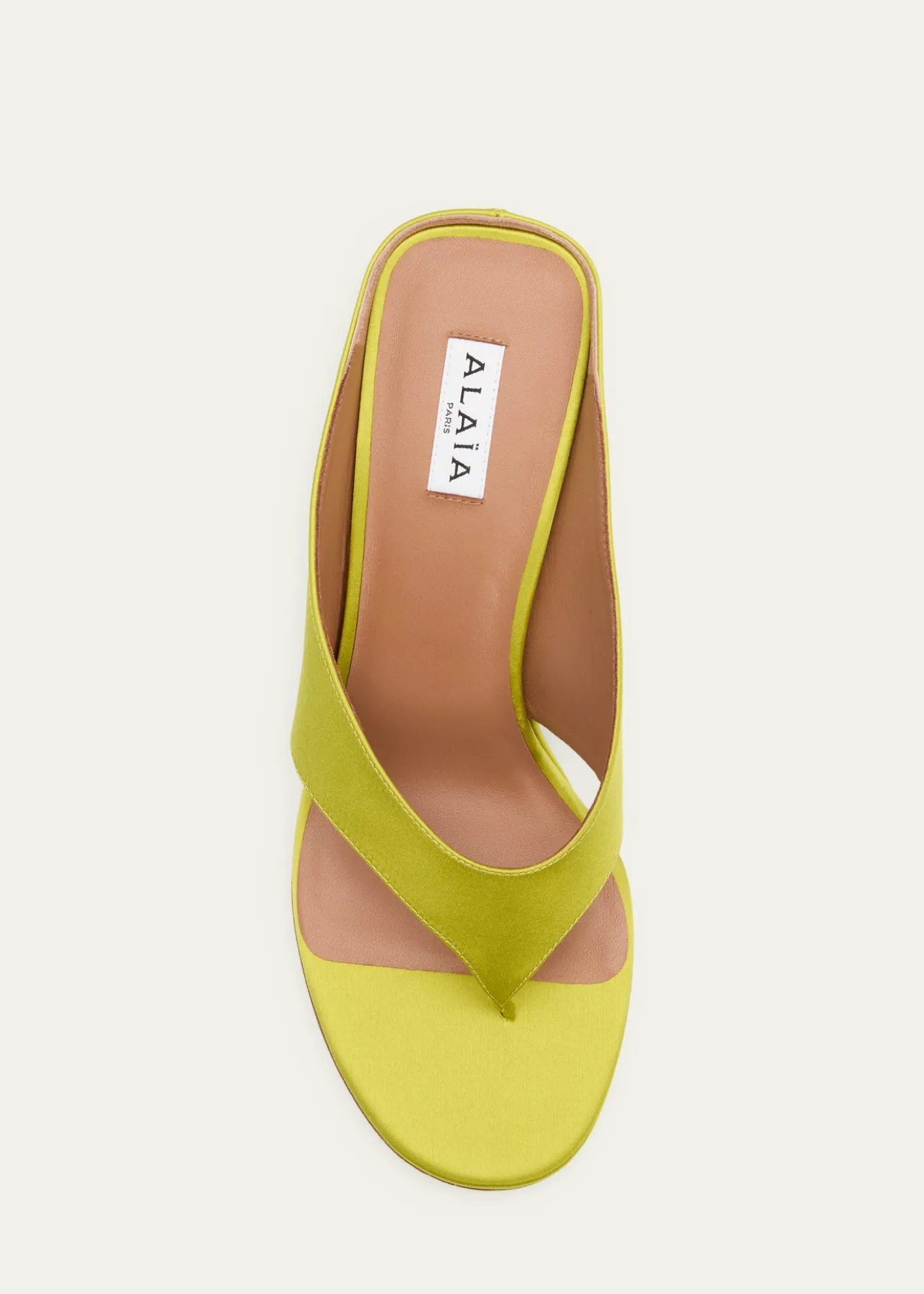 ALAIA75mm Cube Satin Thong Wedge Sandals
