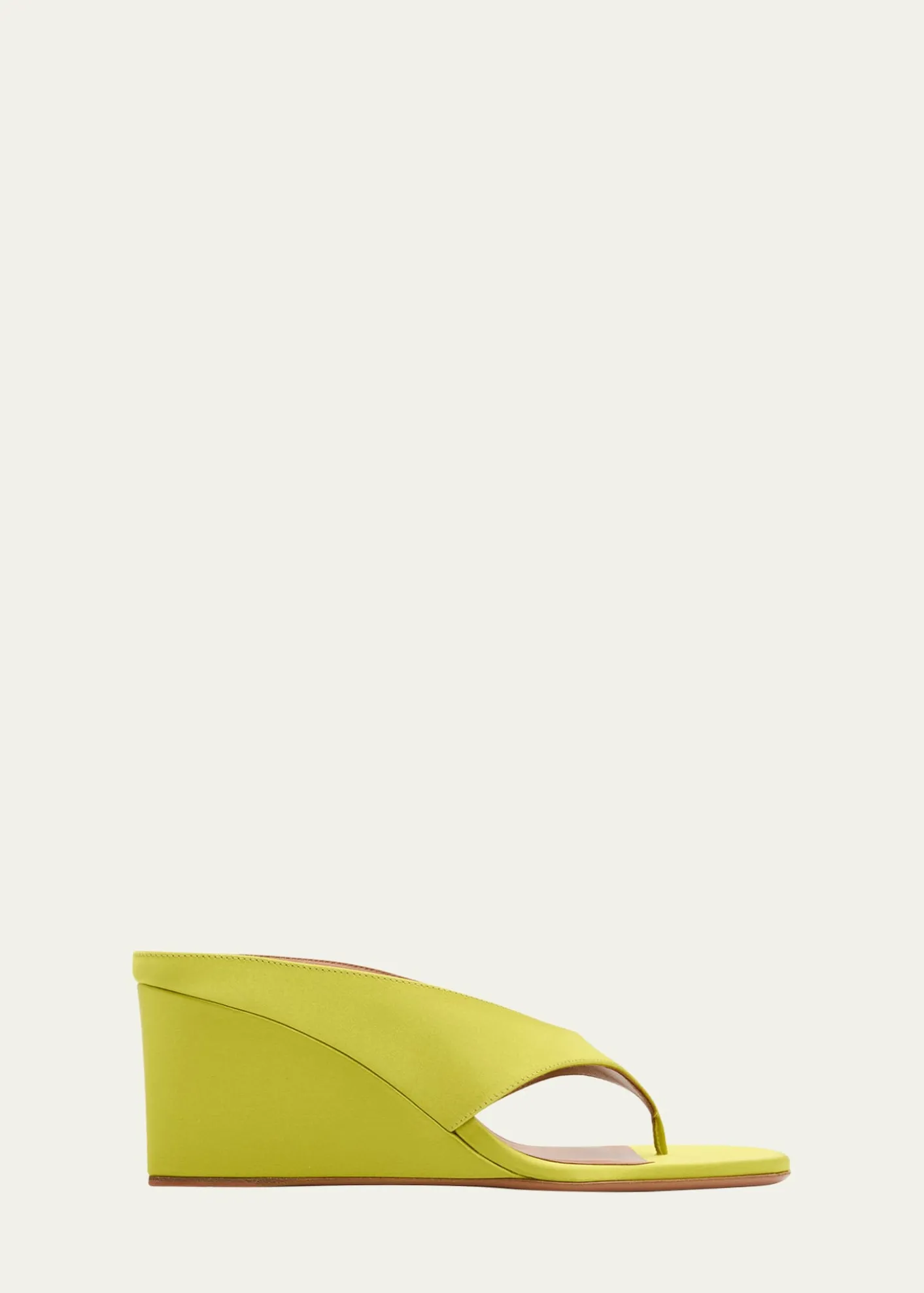 ALAIA75mm Cube Satin Thong Wedge Sandals