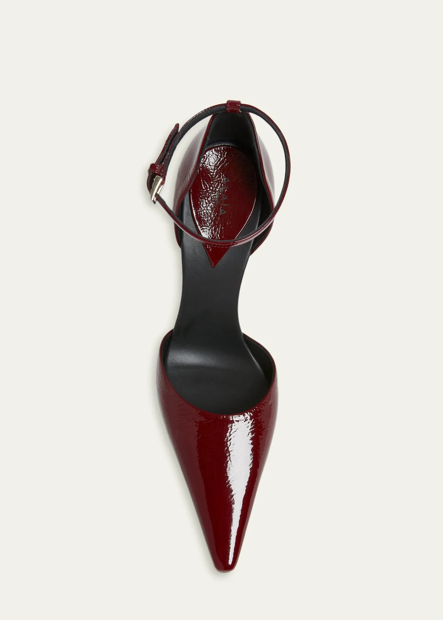 ALAIA90mm d'Orsay Shiny Leather Ankle-Strap Pumps