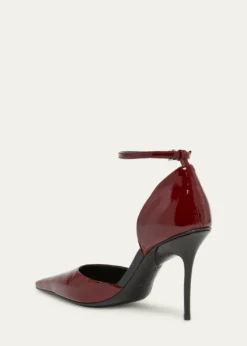 ALAIA90mm d'Orsay Shiny Leather Ankle-Strap Pumps