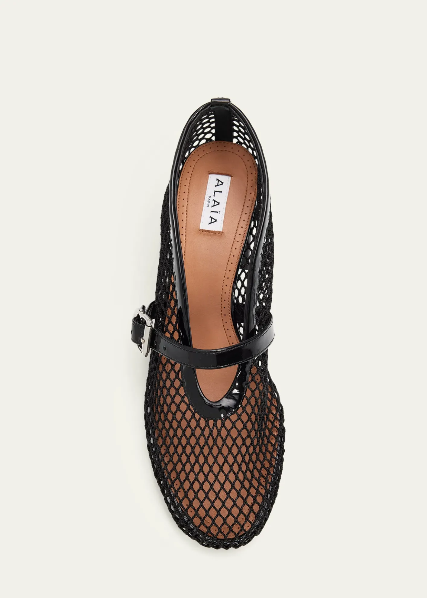 ALAIA55mm Fishnet Ballerina Pumps