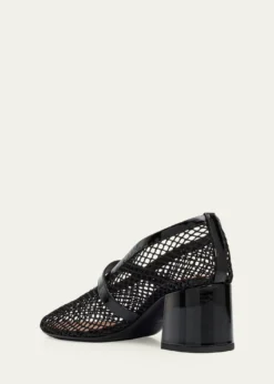 ALAIA55mm Fishnet Ballerina Pumps