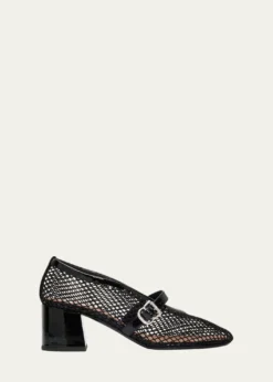 ALAIA55mm Fishnet Ballerina Pumps