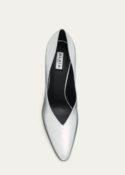 ALAIA90mm Metallic Leather Pumps
