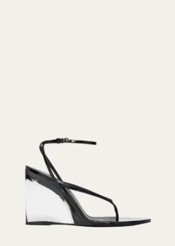 ALAIA90mm Patent Leather Wedge Sandals