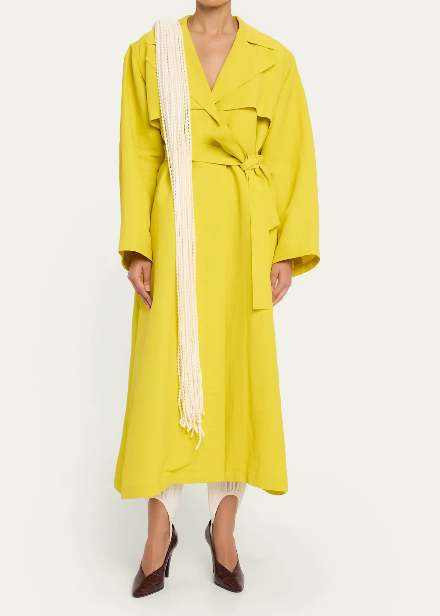 ALAIAPaper Belted Midi Trench Coat