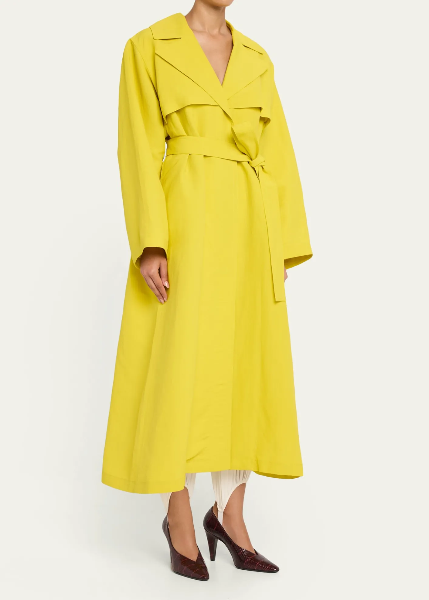 ALAIAPaper Belted Midi Trench Coat