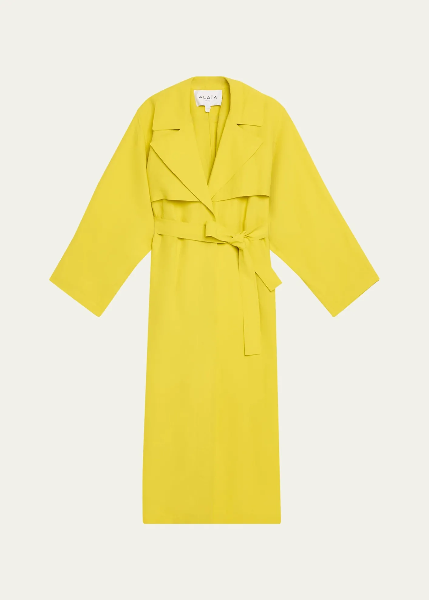 ALAIAPaper Belted Midi Trench Coat