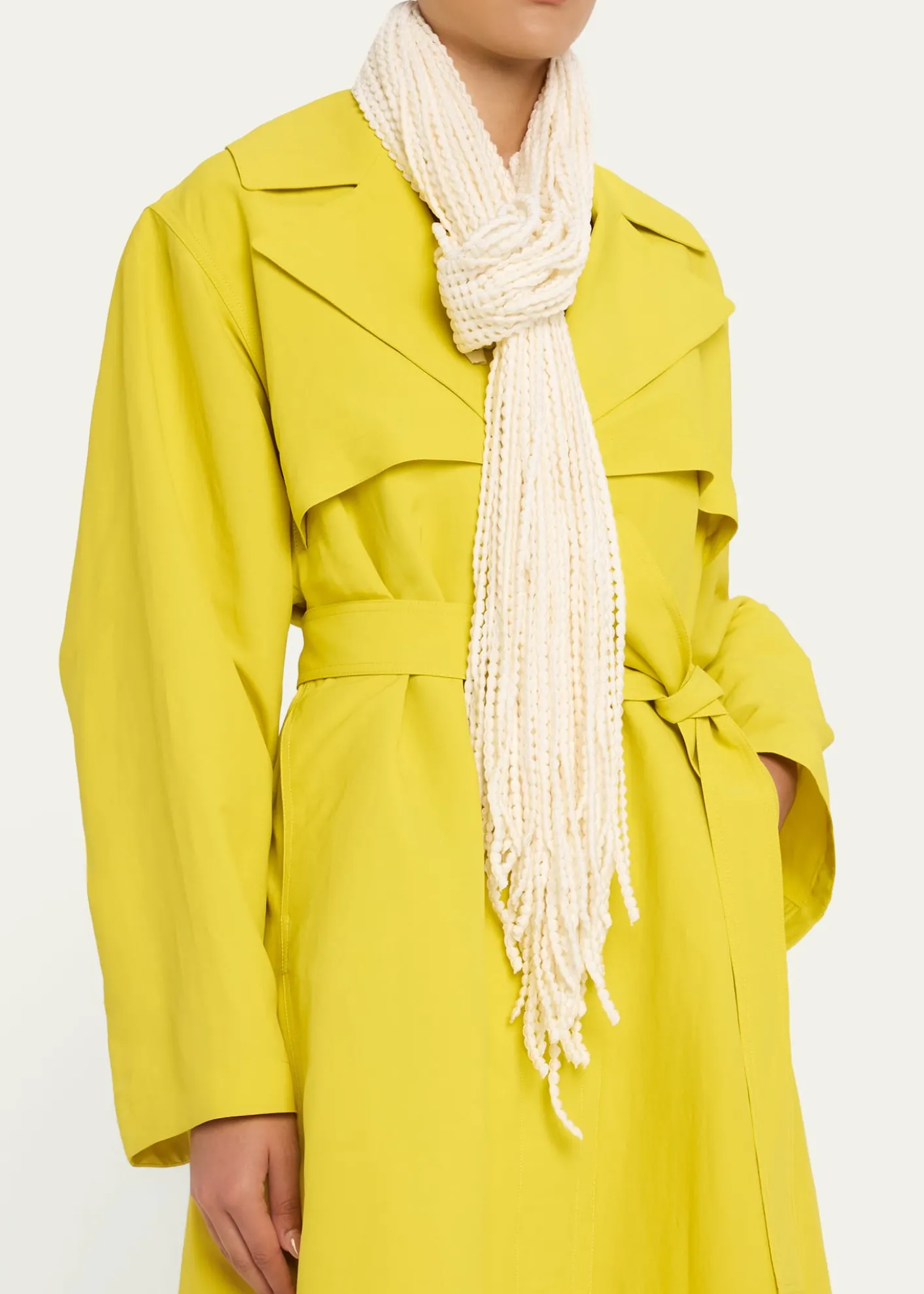 ALAIAPaper Belted Midi Trench Coat