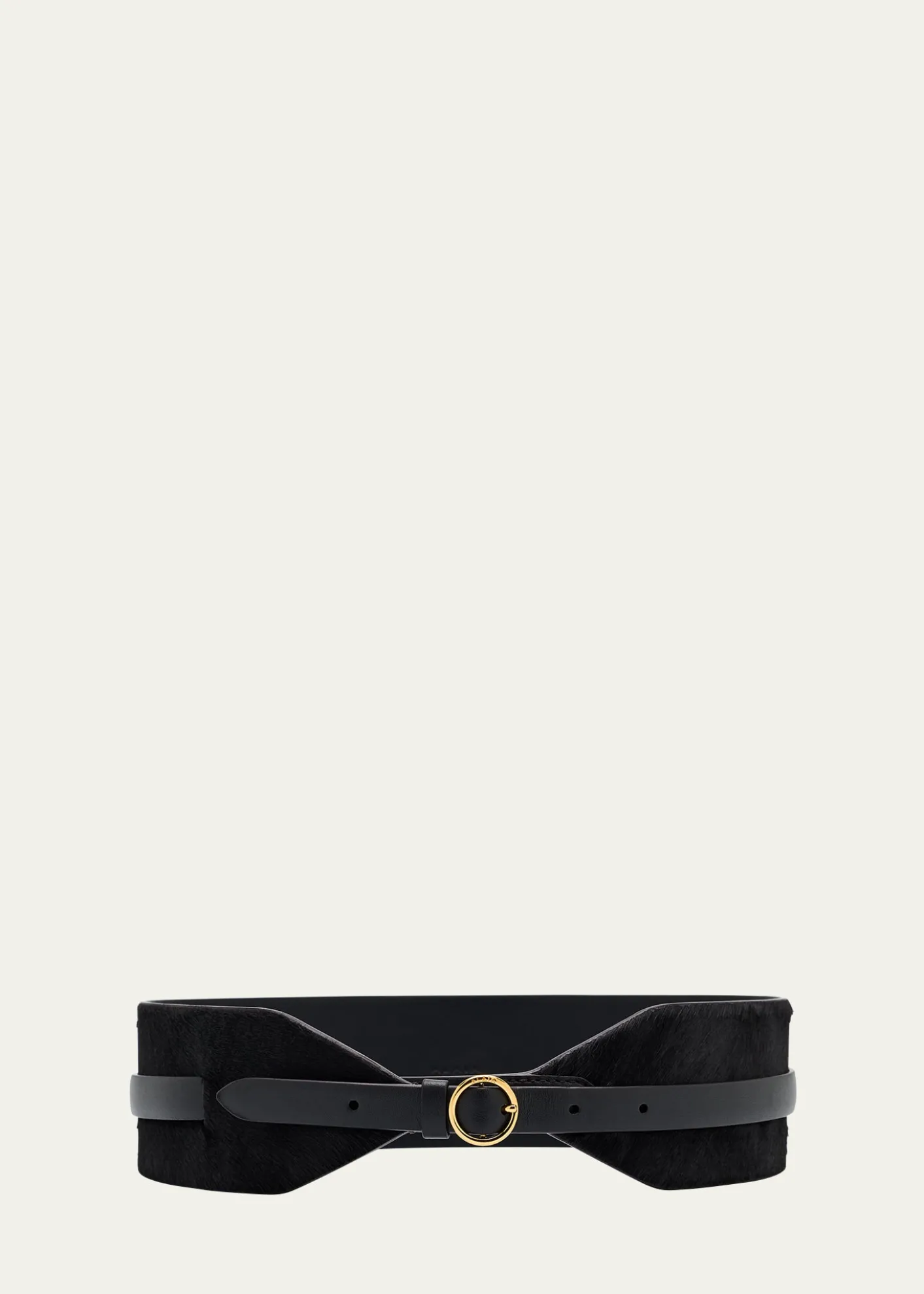 ALAIAPony Hair Leather Wide Belt