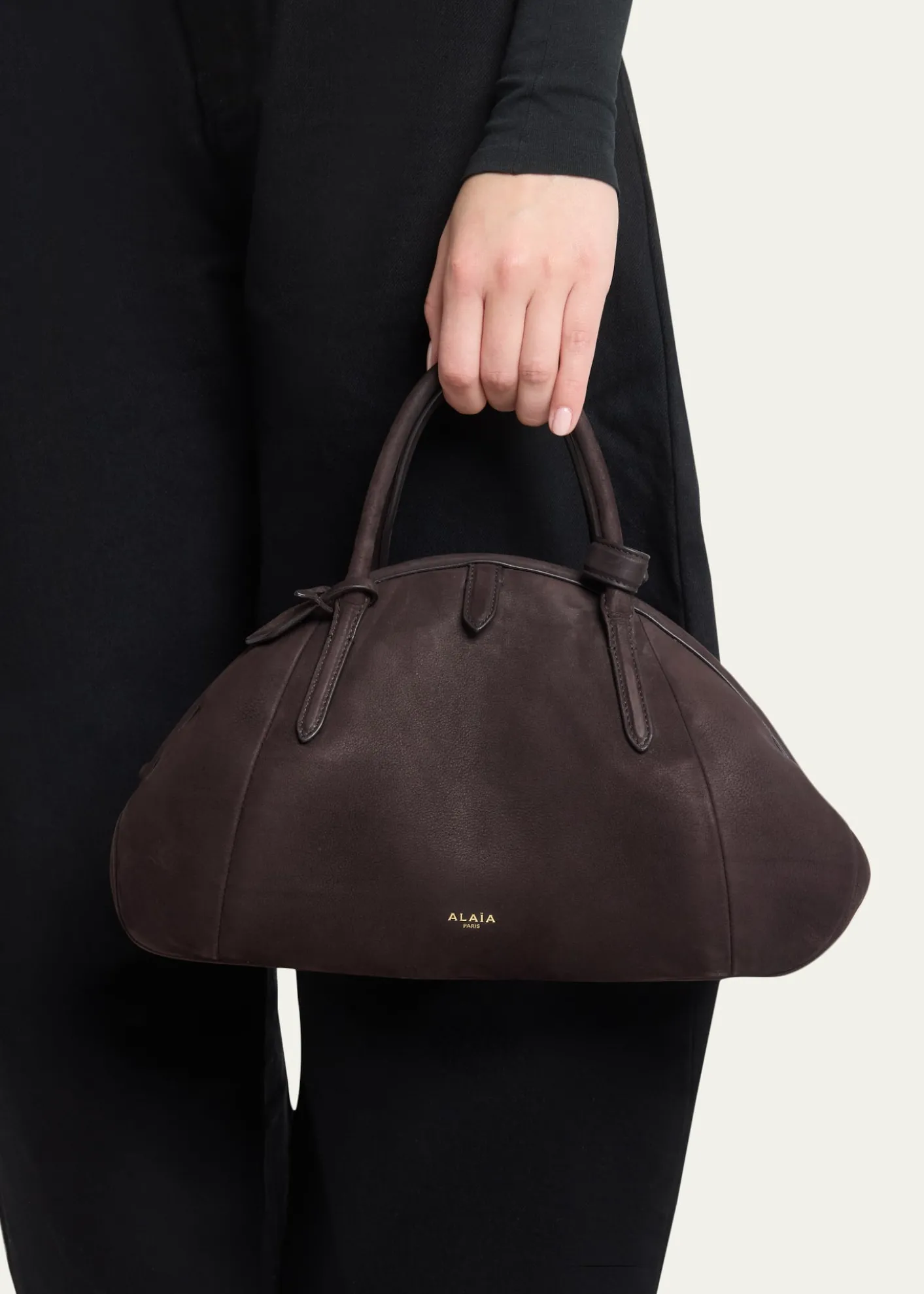 ALAIASmall Dome Top-Handle Bag in Suede