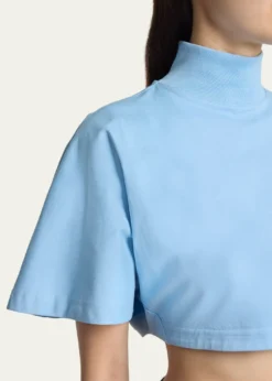 ALAIATurtleneck Short-Sleeve Crop T-Shirt