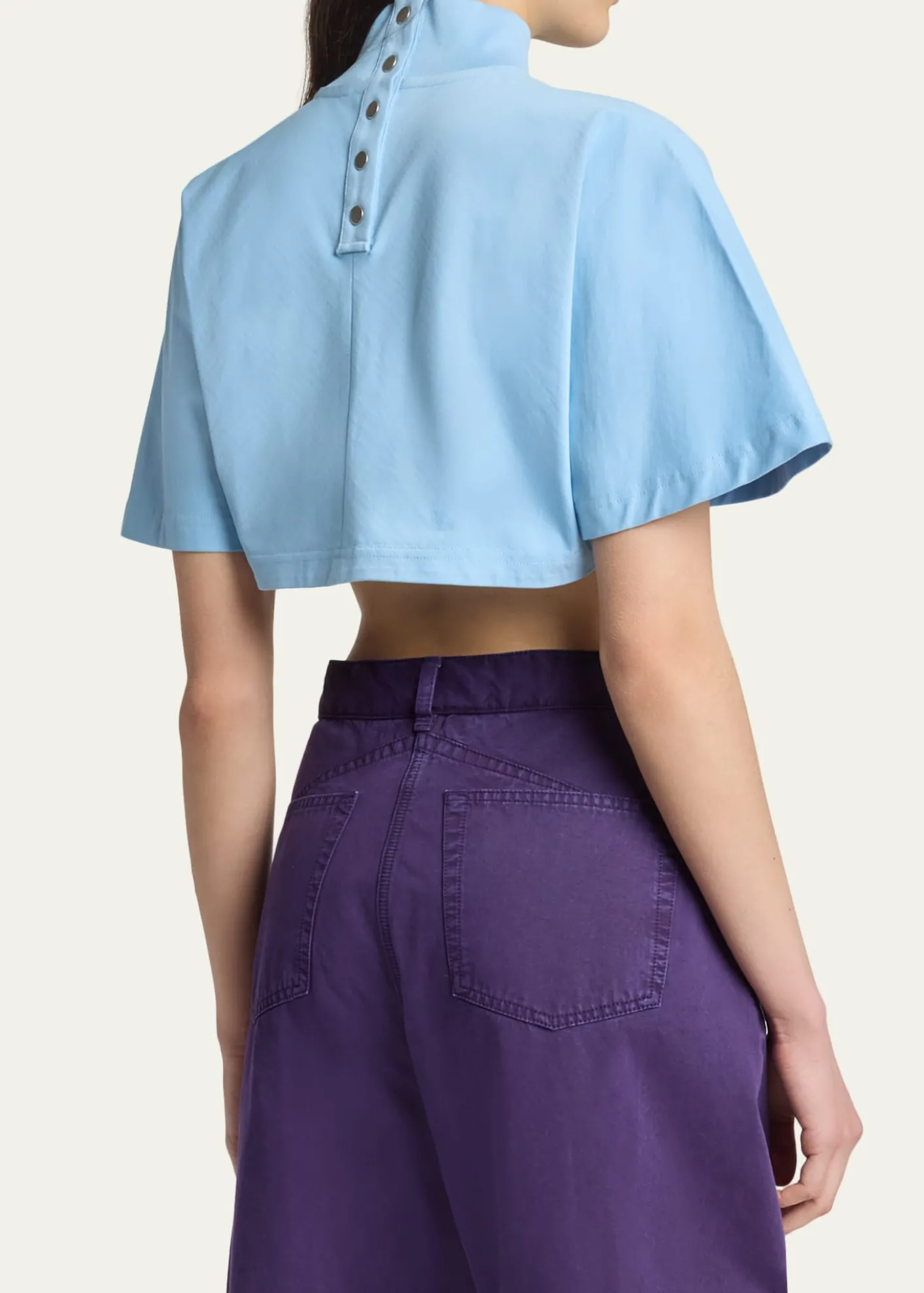 ALAIATurtleneck Short-Sleeve Crop T-Shirt