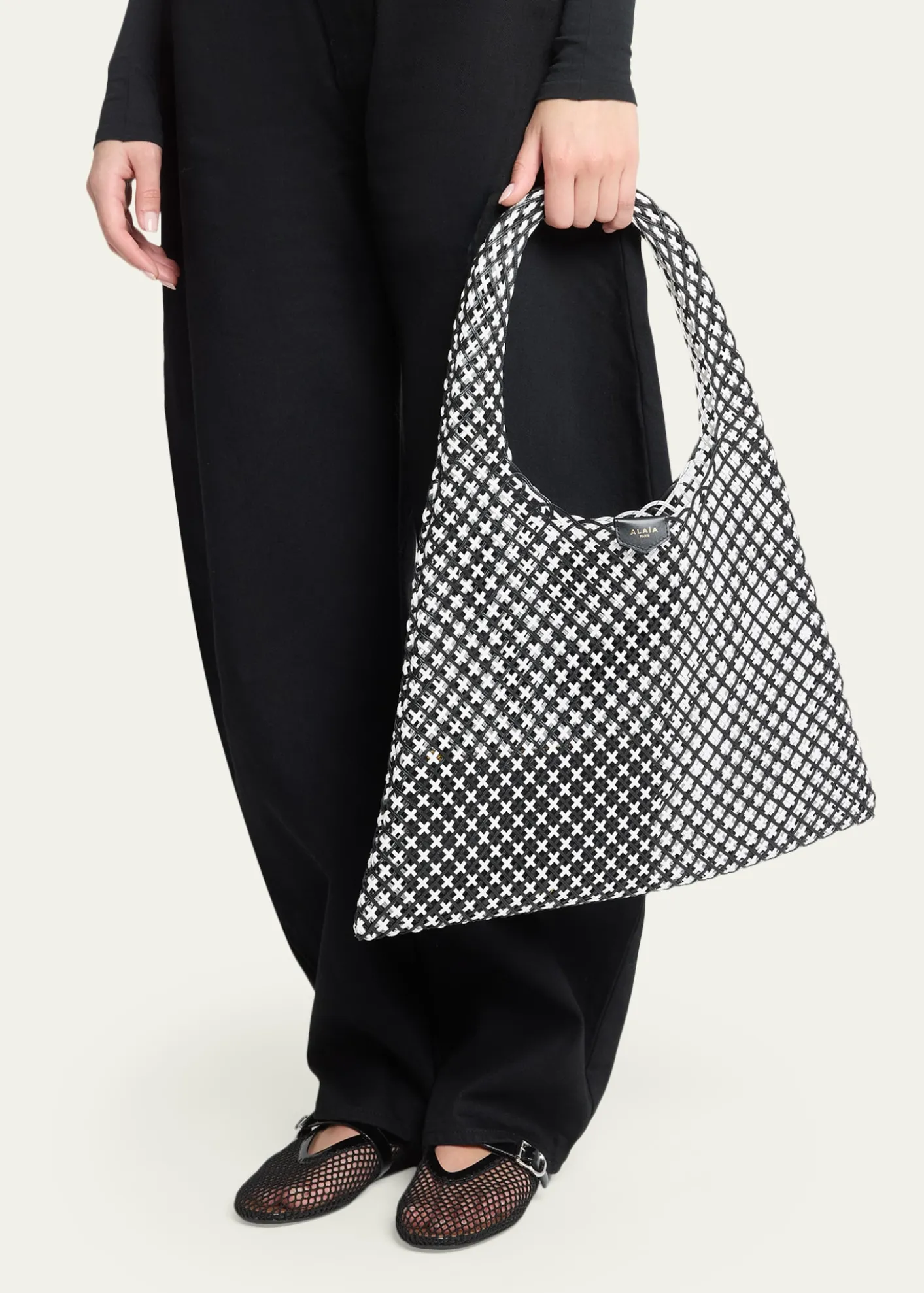 ALAIAWoven Leather Hobo Bag