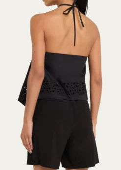 A.L.C.Aleia Cotton Eyelet Halter Top