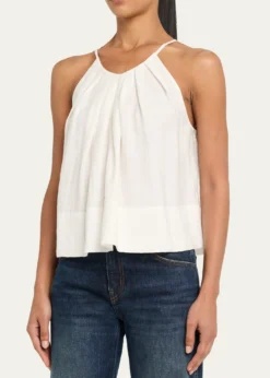 A.L.C.Caroline Pleated Scoop-Neck Top