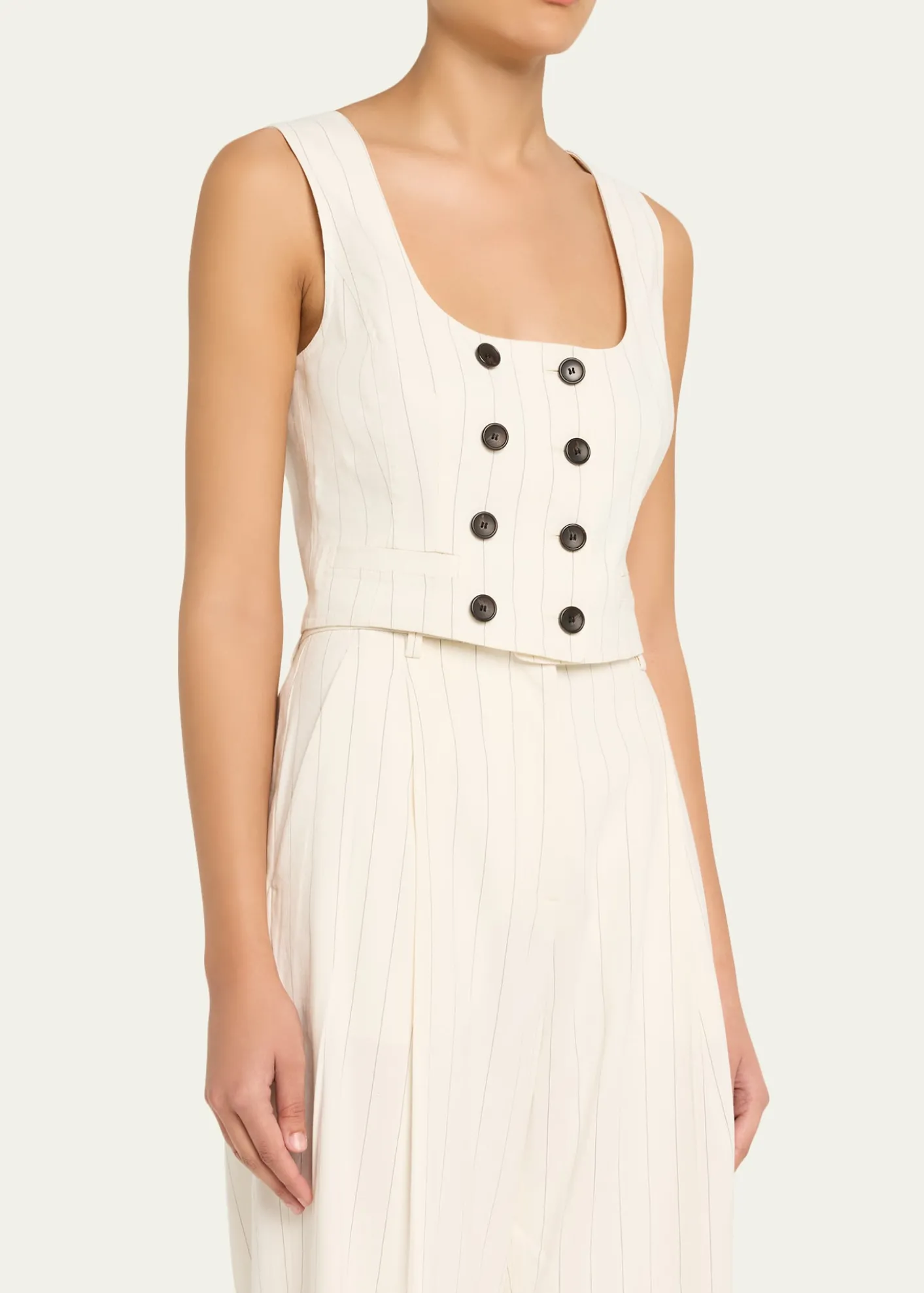 A.L.C.Darcy Pinstripe Cropped Vest