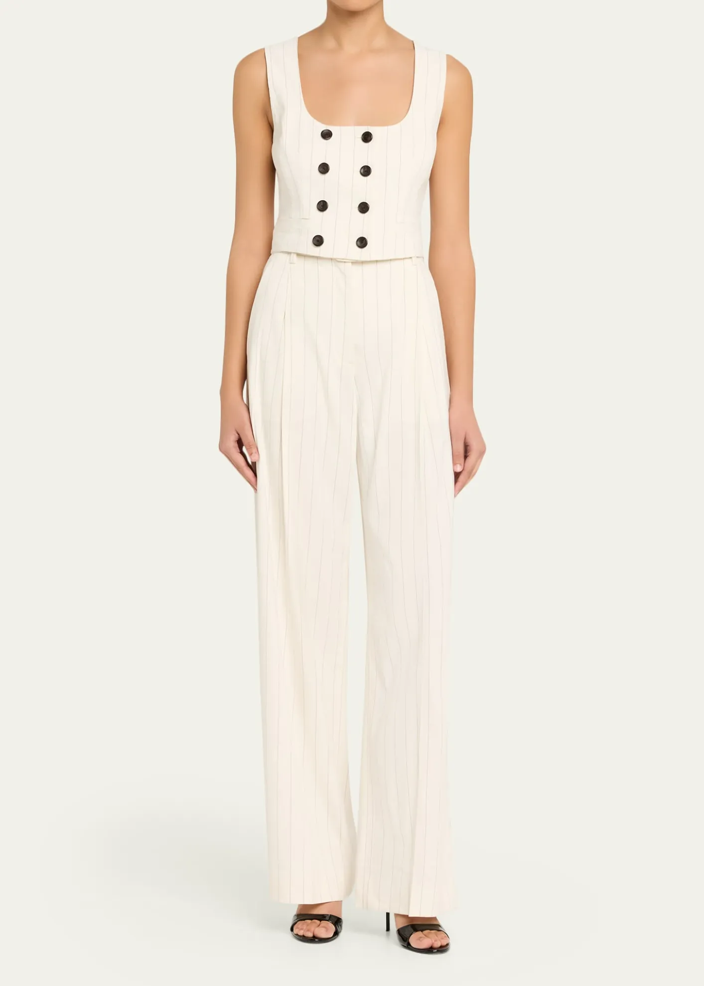 A.L.C.Darcy Pinstripe Cropped Vest