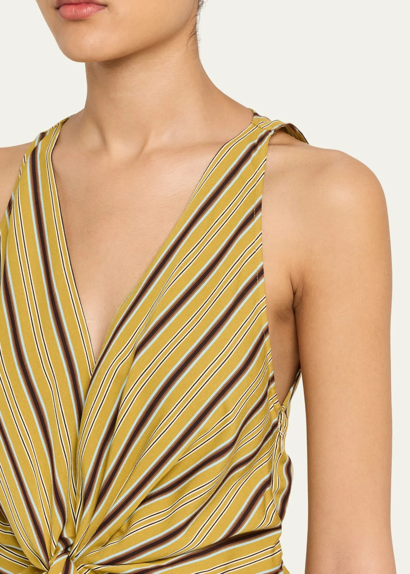 A.L.C.Elle Stripe Sleeveless Tie-Front Top