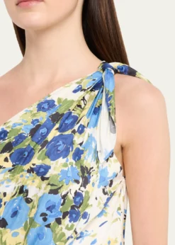 A.L.C.Elliana Floral Satin Draped Dress