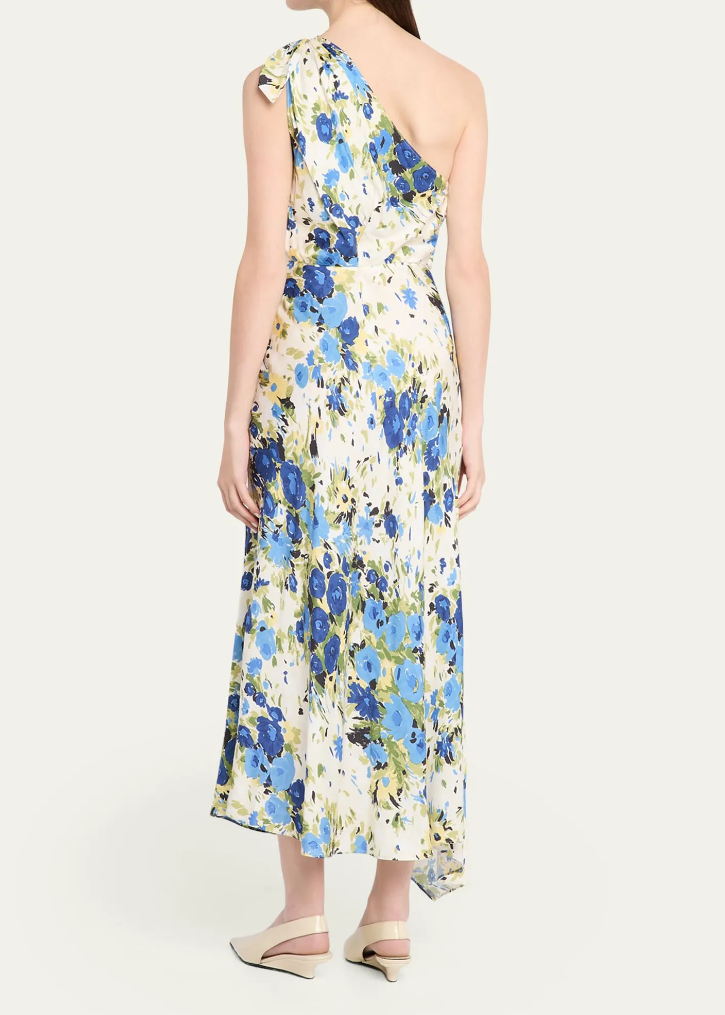 A.L.C.Elliana Floral Satin Draped Dress