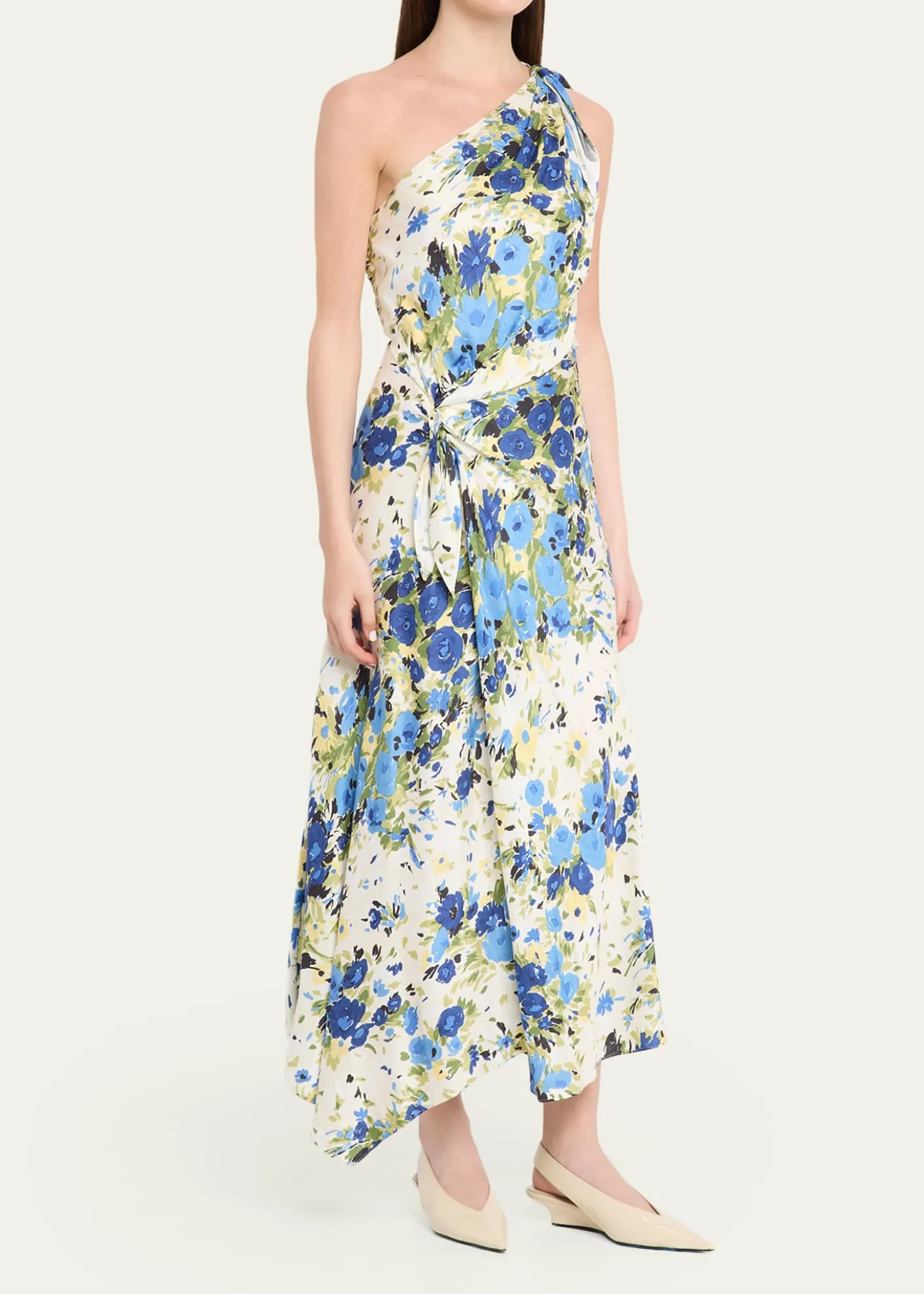 A.L.C.Elliana Floral Satin Draped Dress