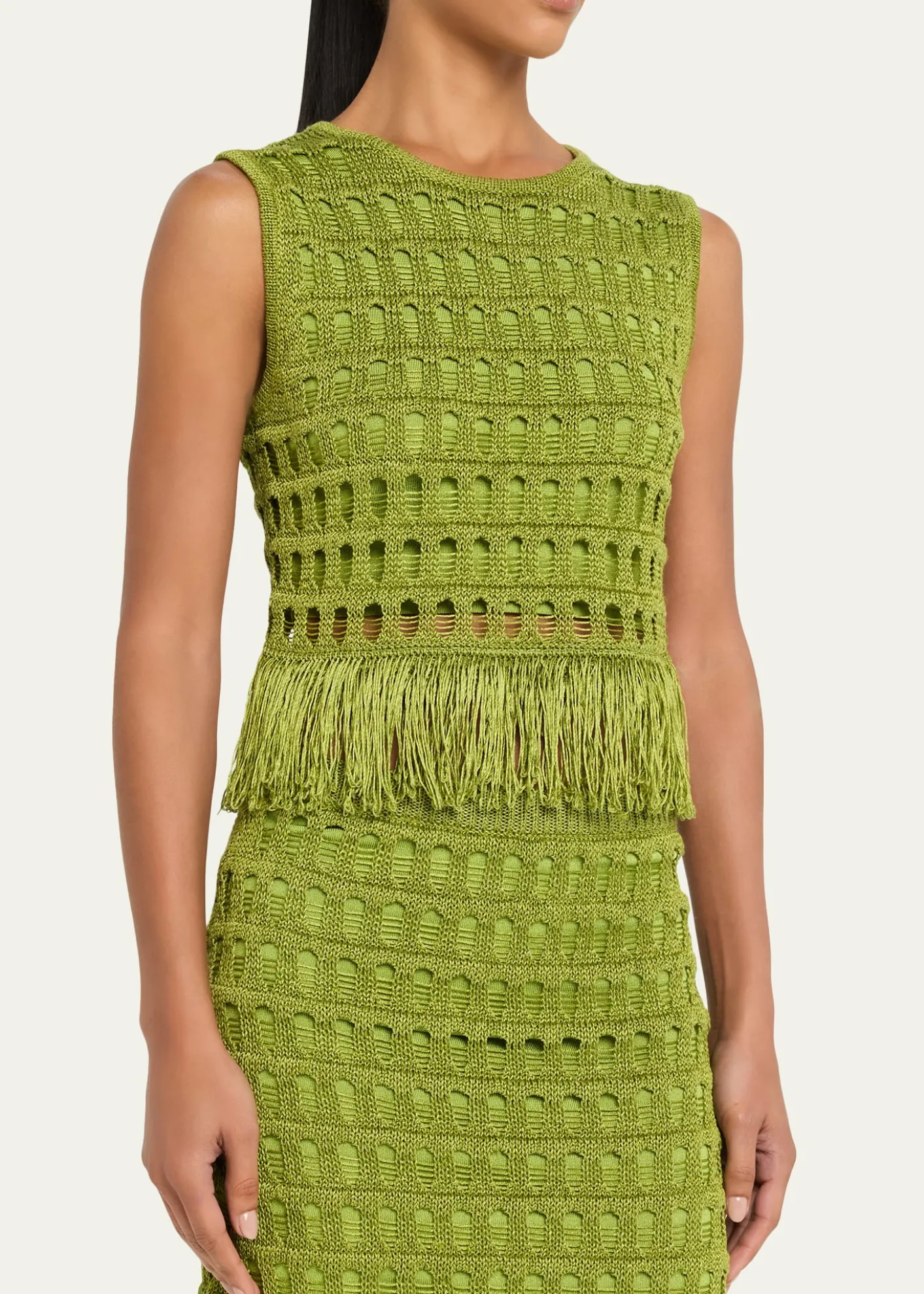 A.L.C.Esme Open-Knit Fringe Top