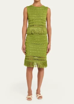 A.L.C.Esme Open-Knit Fringe Top