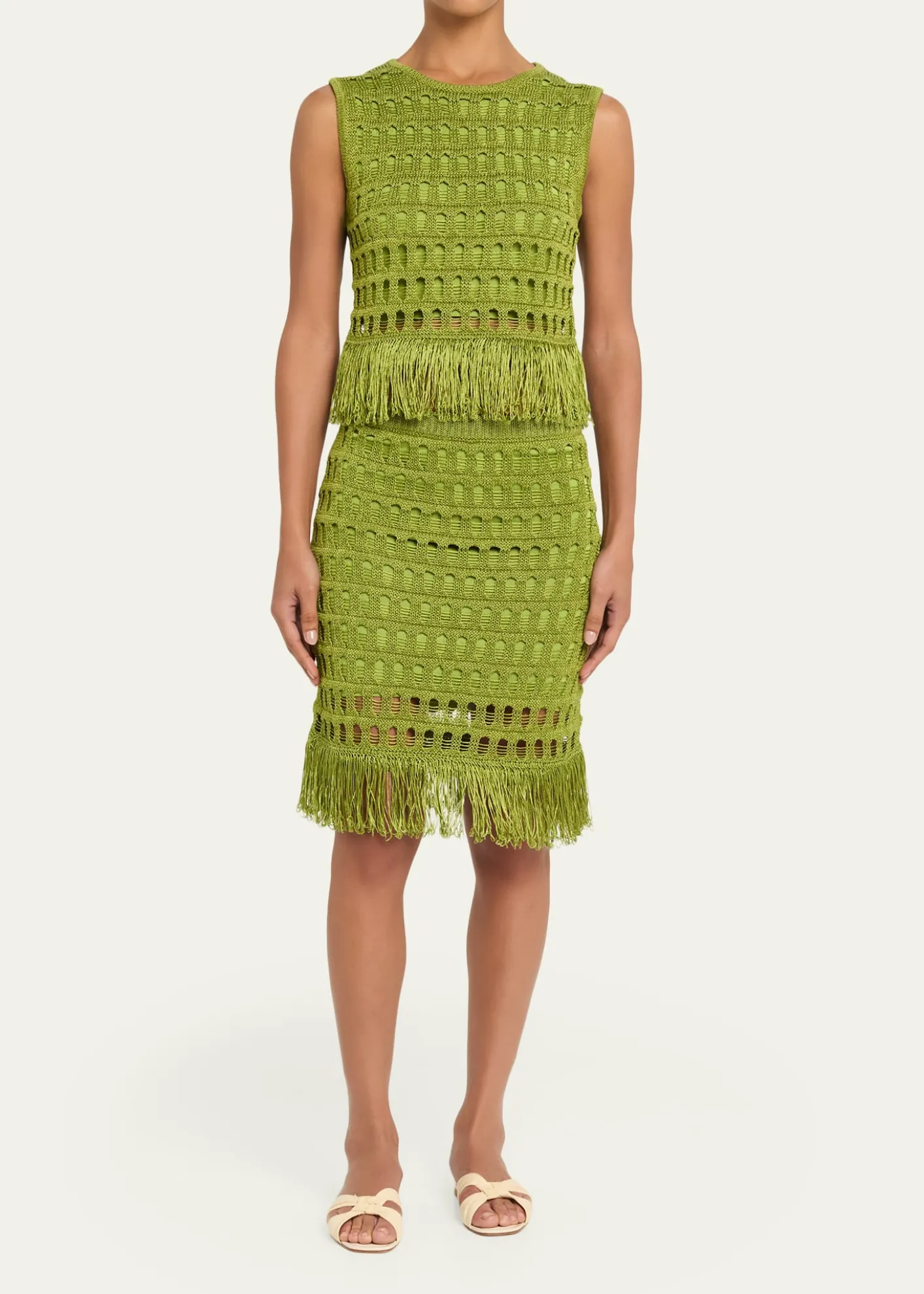 A.L.C.Esme Open-Knit Fringe Top