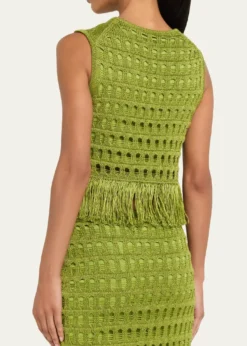 A.L.C.Esme Open-Knit Fringe Top
