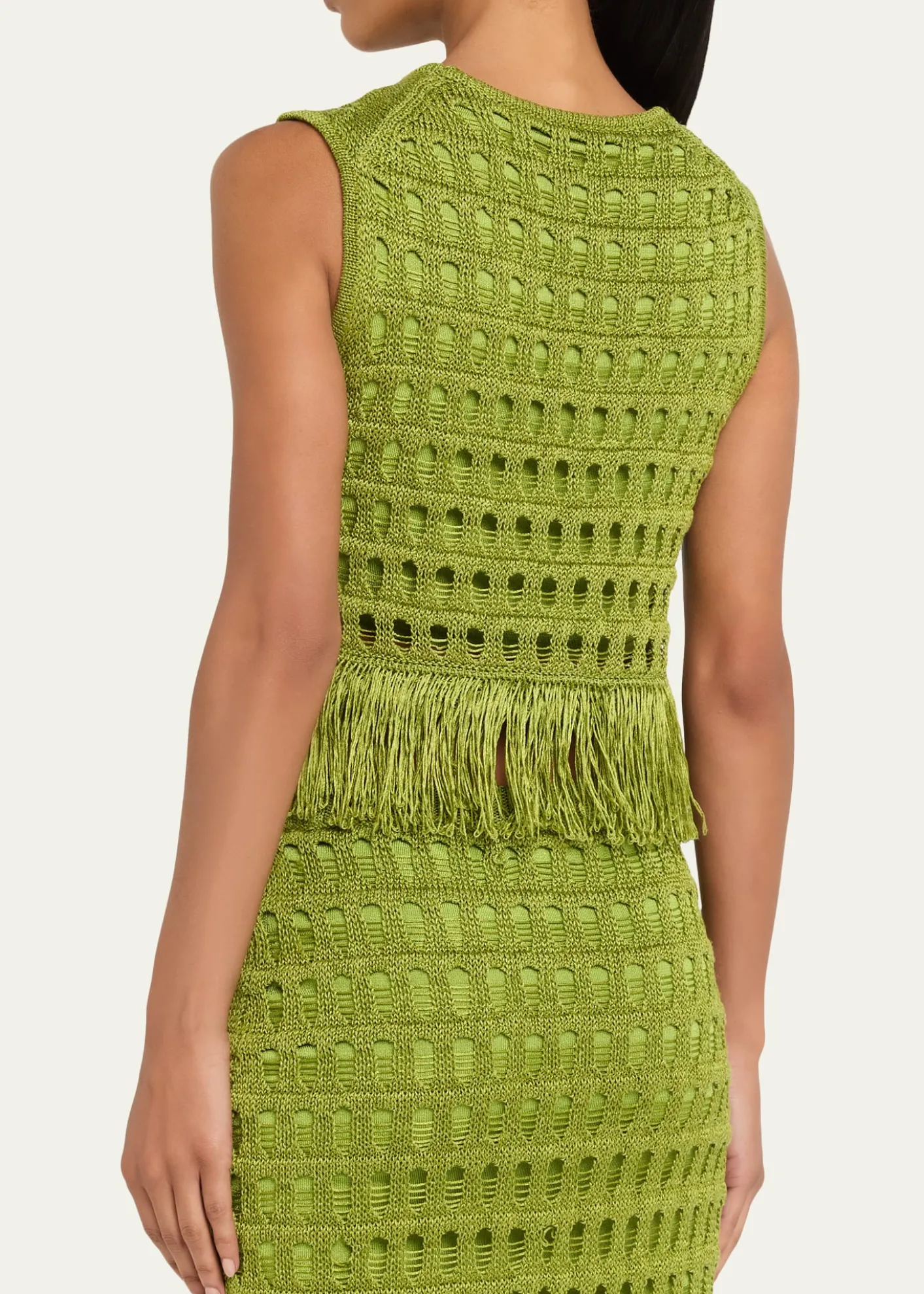 A.L.C.Esme Open-Knit Fringe Top