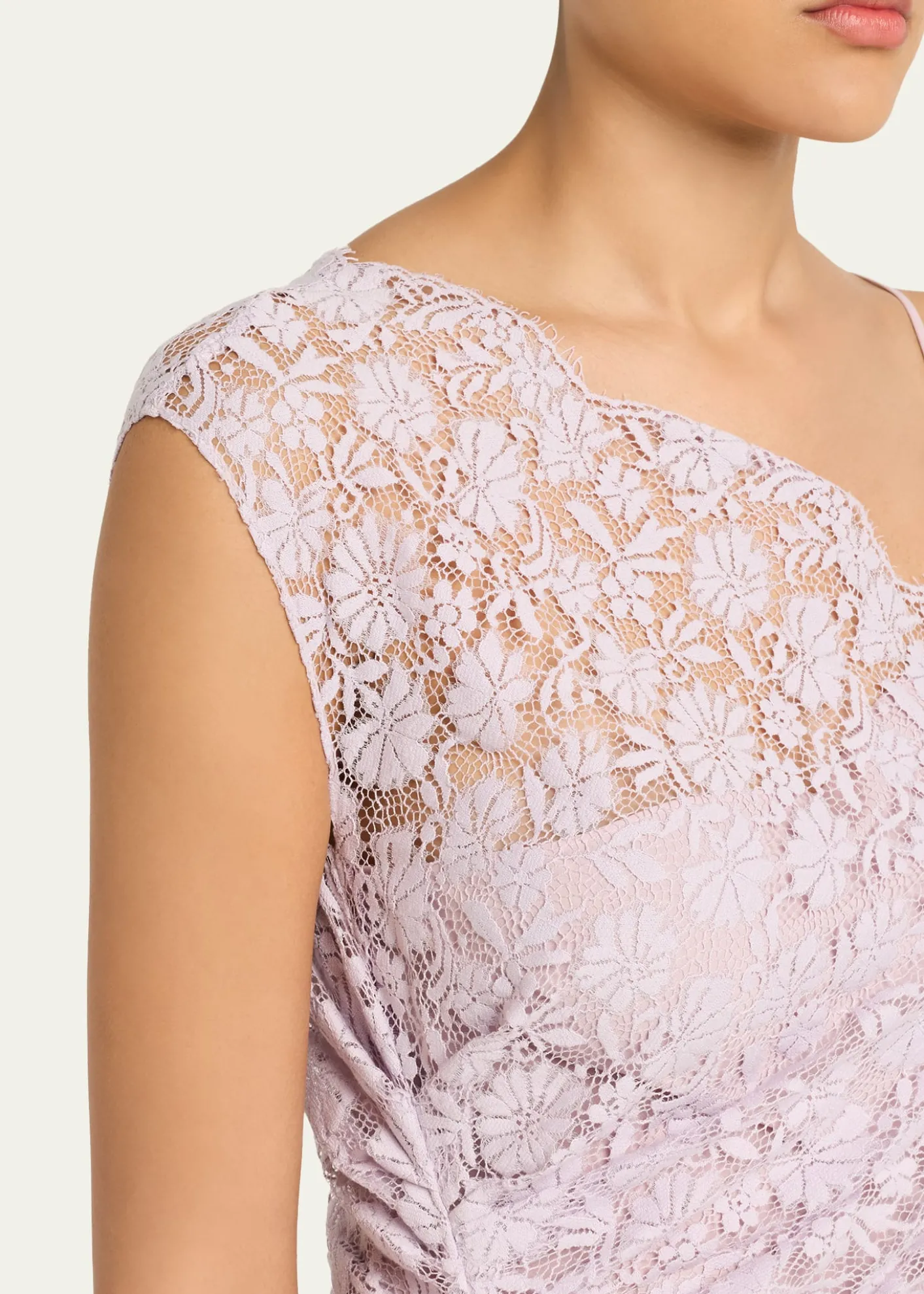 A.L.C.Gia Asymmetric Draped Lace Gown