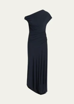 A.L.C.Halle Ruched Asymmetric Jersey Dress