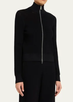 A.L.C.Jax Open-Work Zip Cardigan
